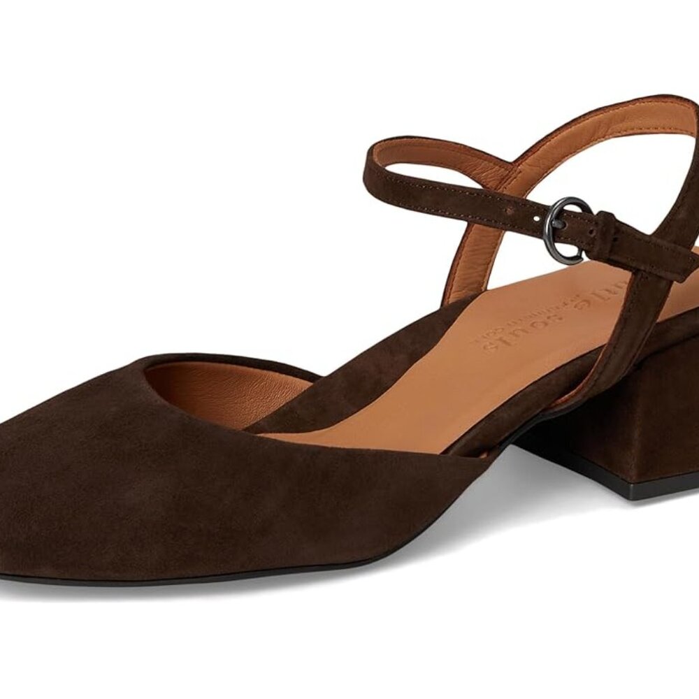 Lucinda Block Heel Chocolate Suede Pump by Gentle Souls for Kenneth Cole - Picture 3 of 7
